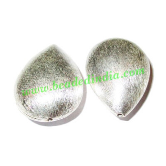 Picture of Silver Plated Brushed Beads, size: 29x20.5x12mm, weight: 6.35 grams.