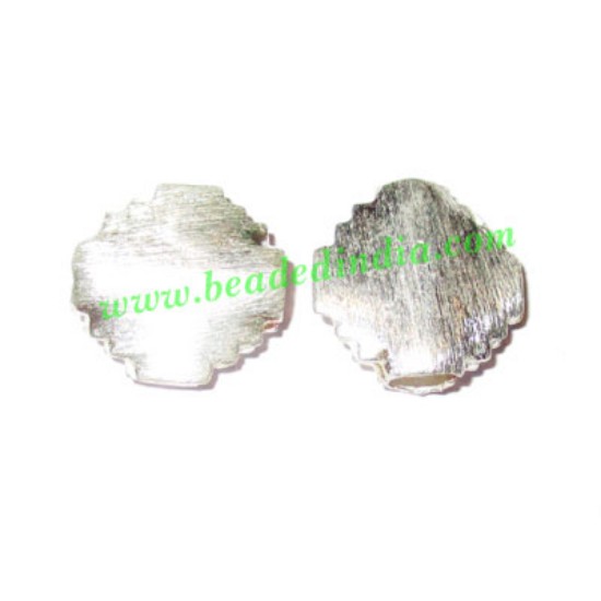 Picture of Silver Plated Brushed Beads, size: 13x13x3mm, weight: 1.09 grams.