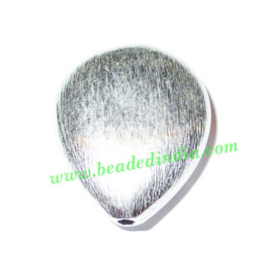 Picture of Silver Plated Brushed Beads, size: 25x20x9mm, weight: 4.54 grams.
