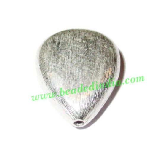 Picture of Silver Plated Brushed Beads, size: 18x14.5x6.5mm, weight: 2.66 grams.