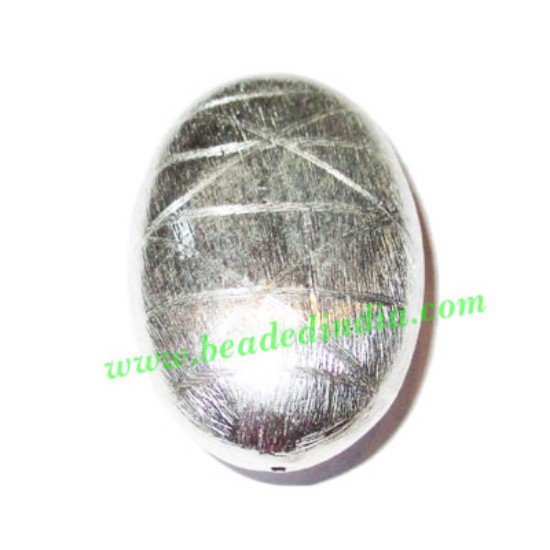 Picture of Silver Plated Brushed Beads, size: 41x27x16mm, weight: 13.87 grams.