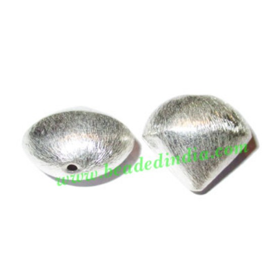 Picture of Silver Plated Brushed Beads, size: 19x16.5x11.5mm, weight: 3.07 grams.