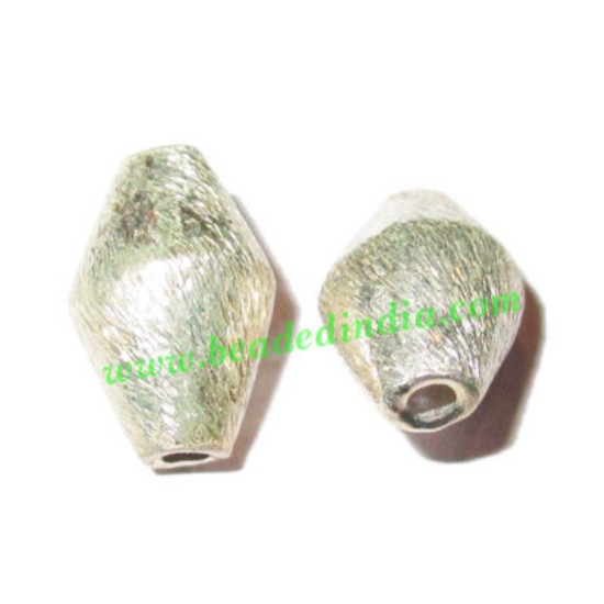Picture of Silver Plated Brushed Beads, size: 12.5x8x7mm, weight: 0.69 grams.