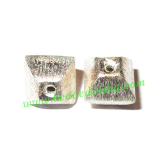Picture of Silver Plated Brushed Beads, size: 8x7.5mm, weight: 0.66 grams.