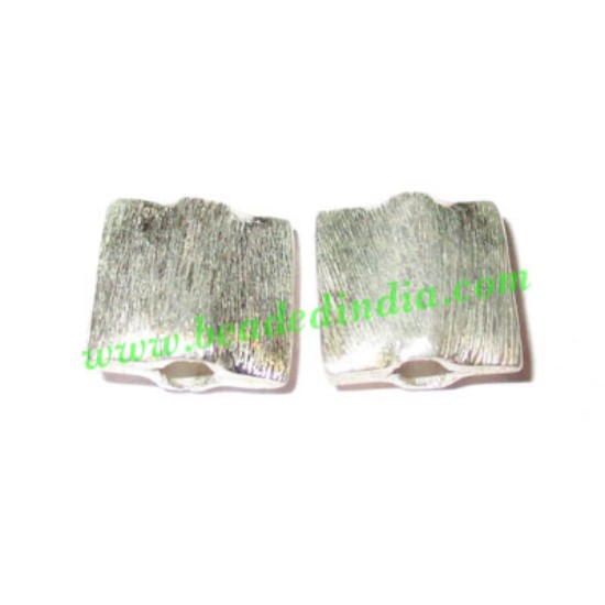 Picture of Silver Plated Brushed Beads, size: 8x8x3mm, weight: 0.67 grams.