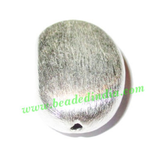 Picture of Silver Plated Brushed Beads, size: 12x11.5x3mm, weight: 1.03 grams.