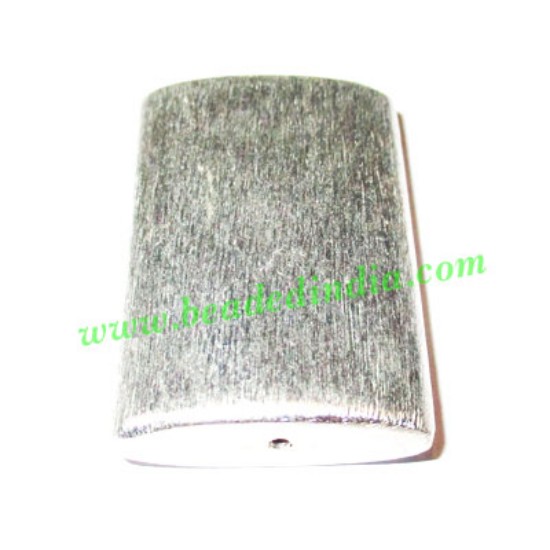 Picture of Silver Plated Brushed Beads, size: 40x28x10.5mm, weight: 14.98 grams.