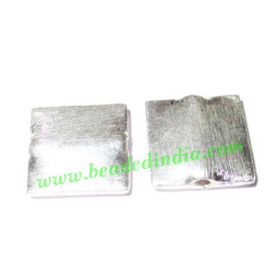 Picture of Silver Plated Brushed Beads, size: 12x12x3.5mm, weight: 1.49 grams.