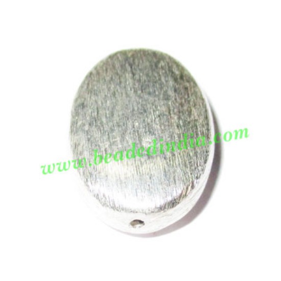 Picture of Silver Plated Brushed Beads, size: 23x16x7mm, weight: 3.09 grams.