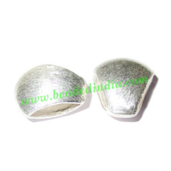 Picture of Silver Plated Brushed Beads, size: 12x14x6.5mm, weight: 1.21 grams.