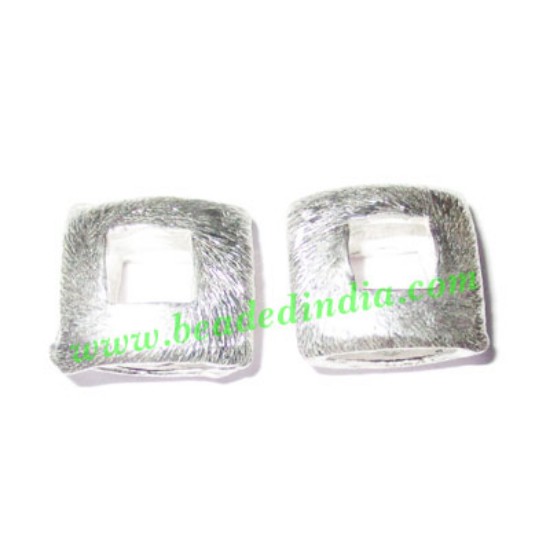 Picture of Silver Plated Brushed Beads, size: 13x13x6mm, weight: 1.88 grams.