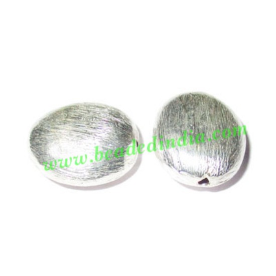 Picture of Silver Plated Brushed Beads, size: 14.5x12.5x6mm, weight: 1.48 grams.