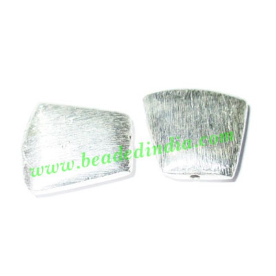 Picture of Silver Plated Brushed Beads, size: 17x17x5mm, weight: 2.45 grams.