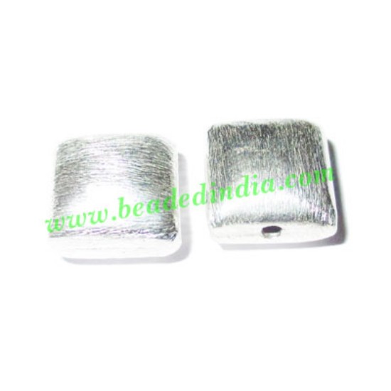 Picture of Silver Plated Brushed Beads, size: 10x10x6.5mm, weight: 1.39 grams.