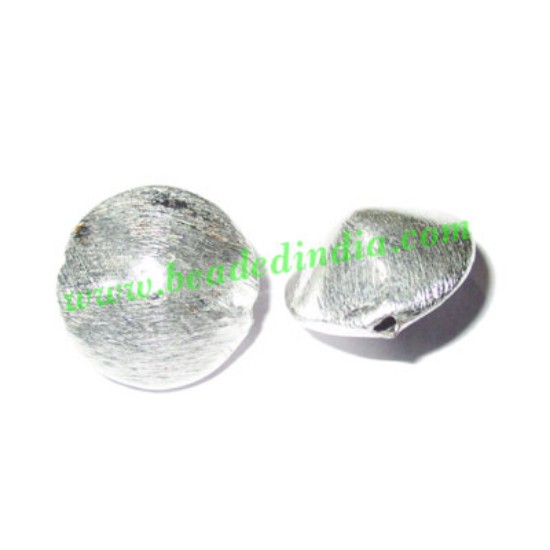 Picture of Silver Plated Brushed Beads, size: 14x9mm, weight: 1.82 grams.
