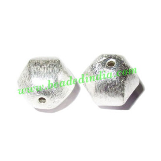 Picture of Silver Plated Brushed Beads, size: 12x12mm, weight: 1.63 grams.