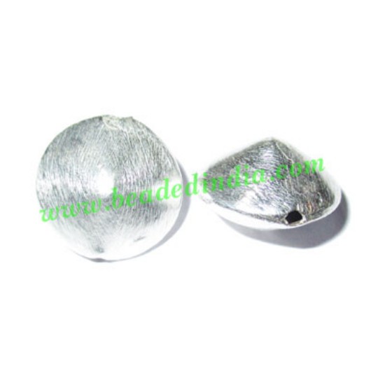 Picture of Silver Plated Brushed Beads, size: 16x11mm, weight: 2.39 grams.