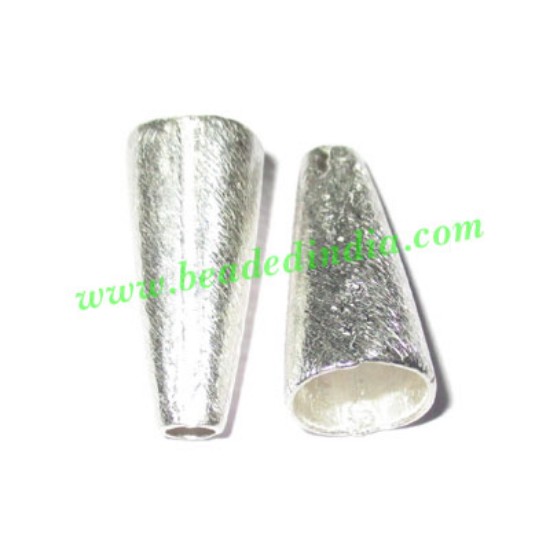 Picture of Silver Plated Brushed Beads, size: 20x9x7.5mm, weight: 1.48 grams.