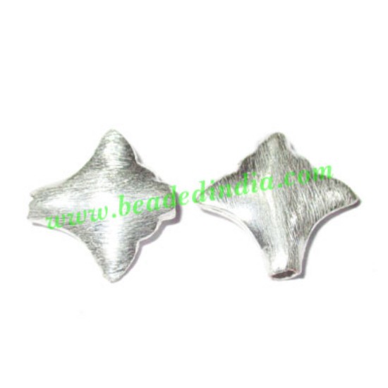 Picture of Silver Plated Brushed Beads, size: 14x15x3.5mm, weight: 0.99 grams.