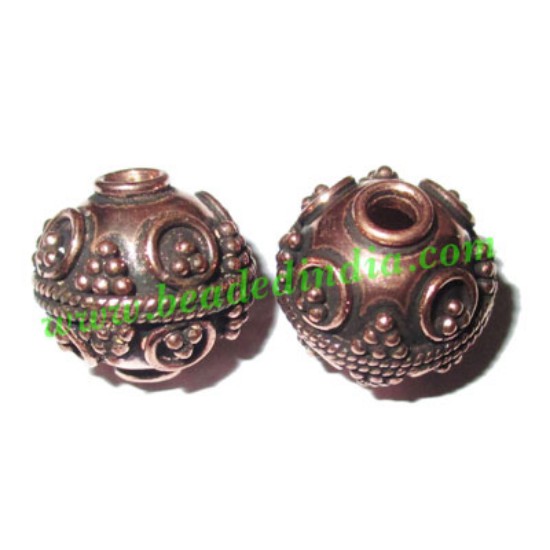 Picture of Copper Metal Beads, size: 15x16mm, weight: 4.28 grams.
