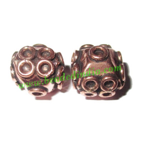 Picture of Copper Metal Beads, size: 12x12mm, weight: 2.68 grams.