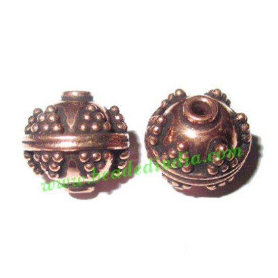 Picture of Copper Metal Beads, size: 12x12.5mm, weight: 2.76 grams.