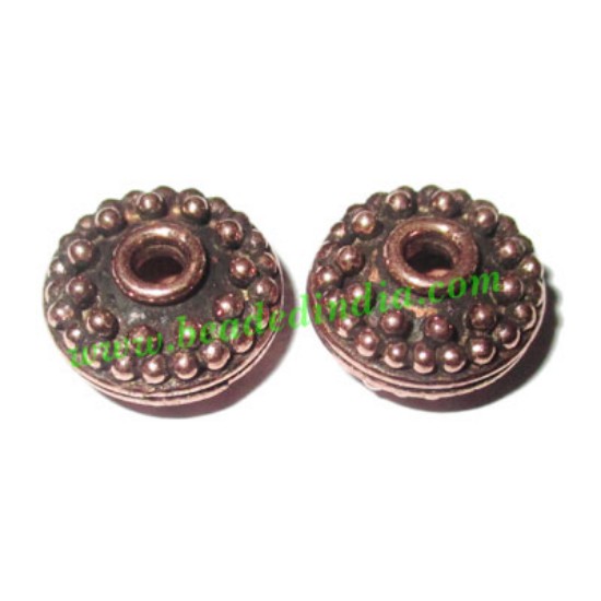 Picture of Copper Metal Beads, size: 7.5x14mm, weight: 3.8 grams.