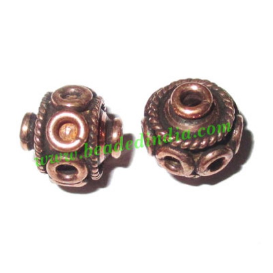 Picture of Copper Metal Beads, size: 10.5x11mm, weight: 2.07 grams.