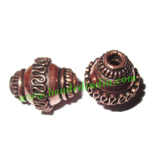 Picture of Copper Metal Beads, size: 18x14mm, weight: 3.71 grams.