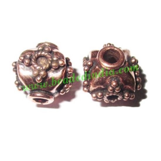 Picture of Copper Metal Beads, size: 12x12mm, weight: 2.33 grams.