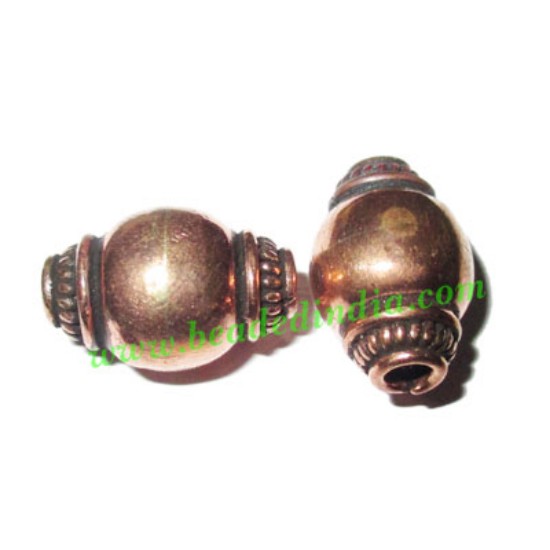 Picture of Copper Metal Beads, size: 18x12mm, weight: 3.12 grams.