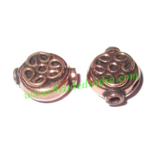 Picture of Copper Metal Beads, size: 12x11x6mm, weight: 1.48 grams.