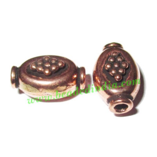 Picture of Copper Metal Beads, size: 15.5x10x9mm, weight: 1.7 grams.