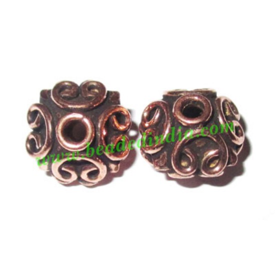 Picture of Copper Metal Beads, size: 10x13mm, weight: 2.78 grams.