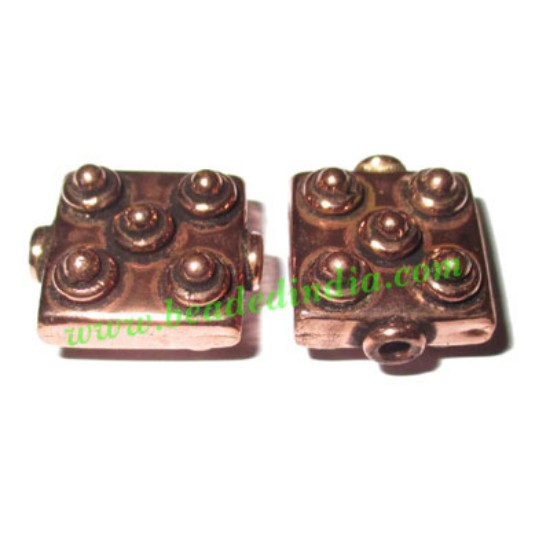 Picture of Copper Metal Beads, size: 17x14x9.5mm, weight: 3.71 grams.