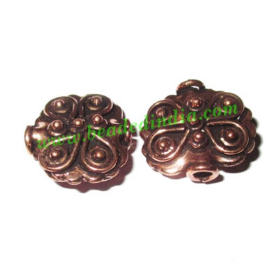 Picture of Copper Metal Beads, size: 18x19.5x8mm, weight: 4.35 grams.