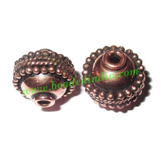 Picture of Copper Metal Beads, size: 15x15mm, weight: 4.27 grams.