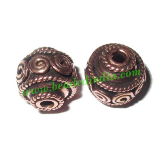 Picture of Copper Metal Beads, size: 11x11mm, weight: 2.31 grams.