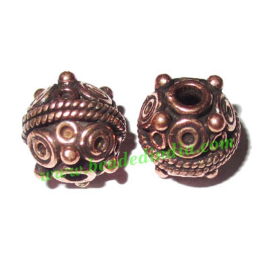 Picture of Copper Metal Beads, size: 12x13mm, weight: 4.31 grams.
