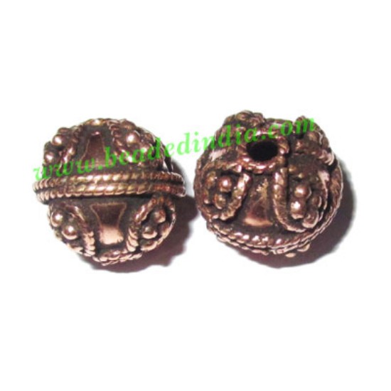 Picture of Copper Metal Beads, size: 12x13mm, weight: 2.73 grams.