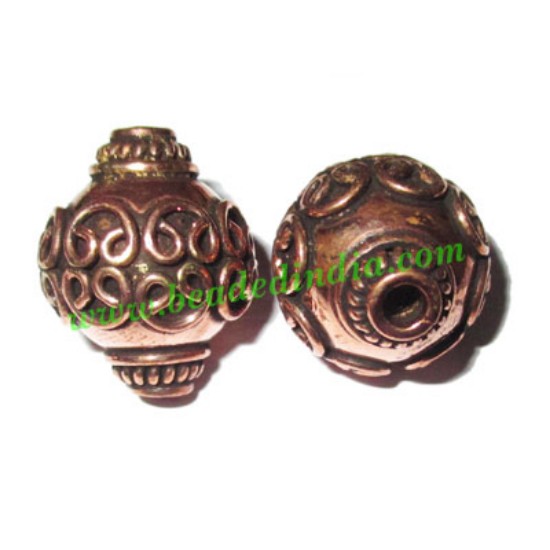 Picture of Copper Metal Beads, size: 22x17.5mm, weight: 6.56 grams.