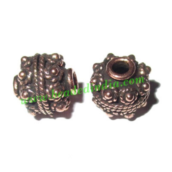Picture of Copper Metal Beads, size: 10.5x10mm, weight: 2.14 grams.