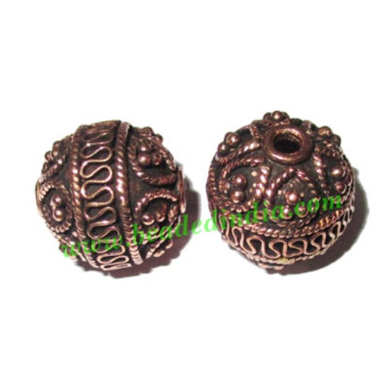 Picture of Copper Metal Beads, size: 18x18mm, weight: 7.04 grams.