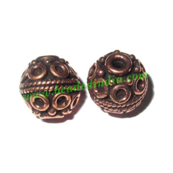 Picture of Copper Metal Beads, size: 10.5x10mm, weight: 2.27 grams.