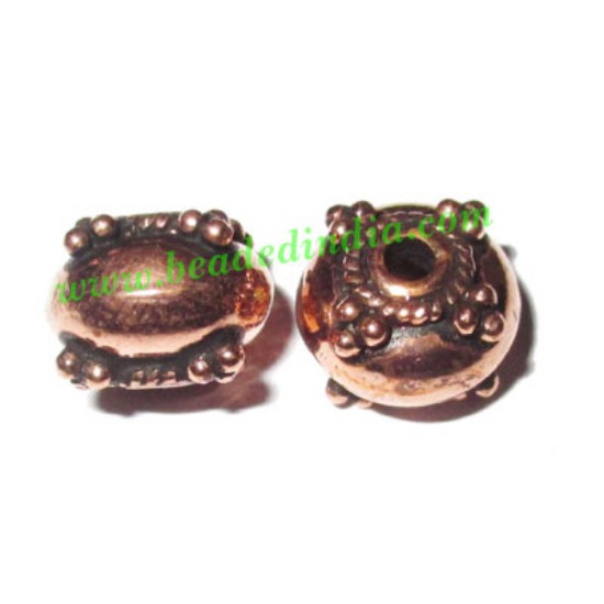 Picture of Copper Metal Beads, size: 9x12mm, weight: 2.07 grams.