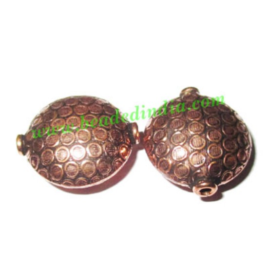 Picture of Copper Metal Beads, size: 21x19x10.5mm, weight: 2.7 grams.