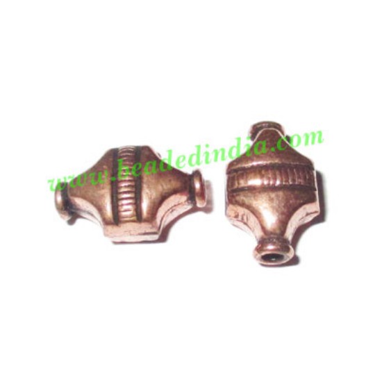 Picture of Copper Metal Beads, size: 12.5x7.5x5.5mm, weight: 0.65 grams.