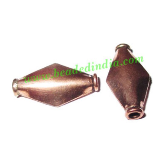 Picture of Copper Metal Beads, size: 19x10x4mm, weight: 1.18 grams.
