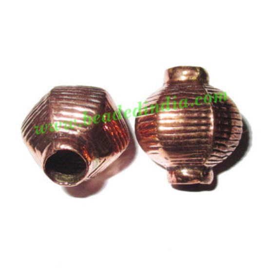 Picture of Copper Metal Beads, size: 19x16mm, weight: 2.73 grams.