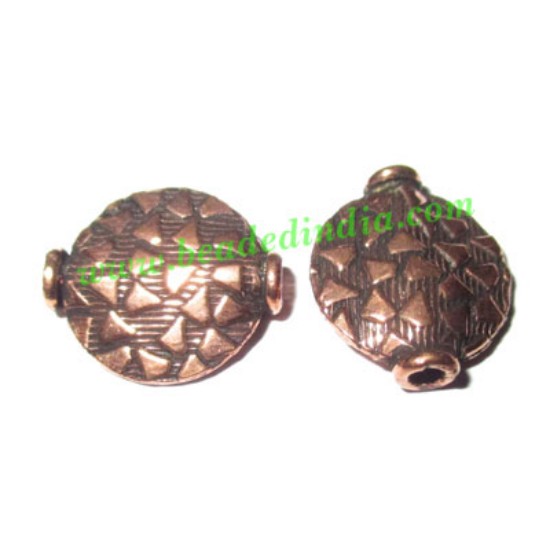 Picture of Copper Metal Beads, size: 14x12x3.5mm, weight: 0.97 grams.